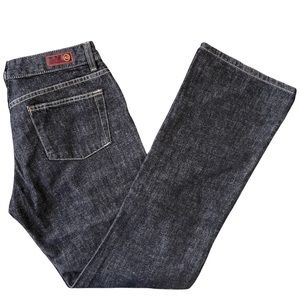 90s Y2K AG Dark Wash Mid-Rise Vintage Jeans W/ White Stitching